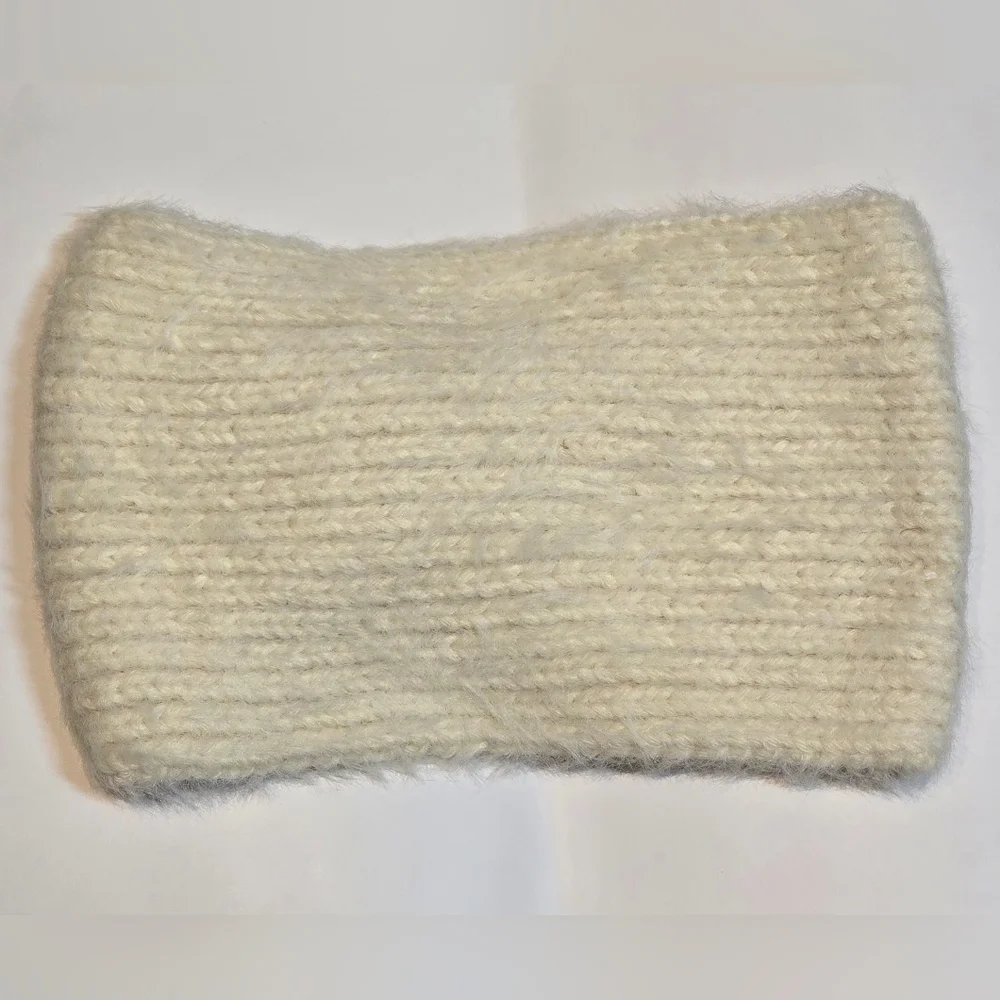 Soft Knit Cream Headband with Bow